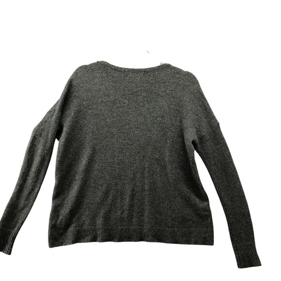 Abercrombie & Fitch Holiday Sweater Womens XS/S Gray Crewneck Love Sequin Wool - Picture 2 of 7